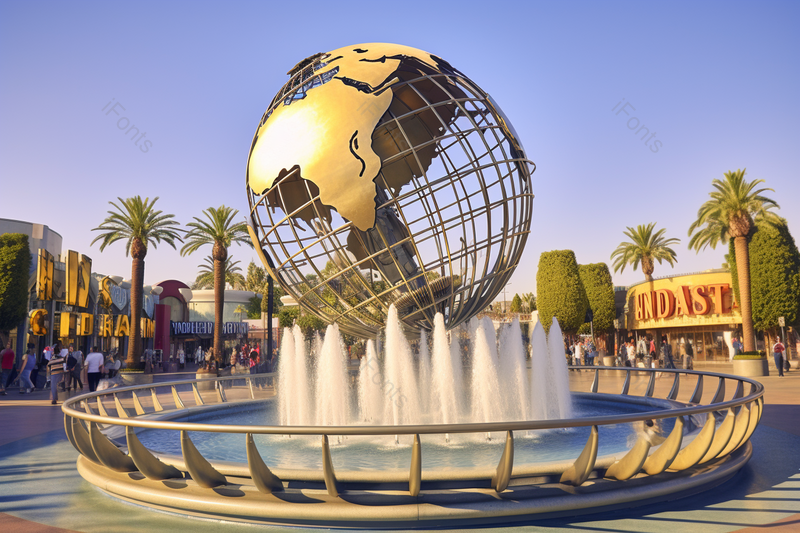 环球影城入口标志蓝天实拍摄影图,高清,摄影图,摄影图片,图片大全,摄影图免费下载